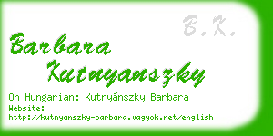 barbara kutnyanszky business card